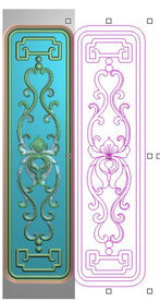 博古框洋花竖边柱子侧板