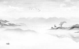 高雅中式新款山水 文件分层 