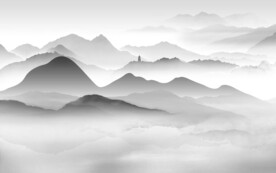 爆款大气灰色山水 文件分层 