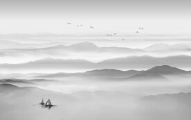 最新大气灰色山水 文件分层 