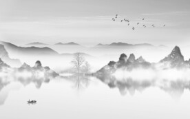 大气现代意境山水 文件分层 