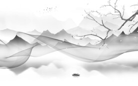 意境大气中式山水 文件分层 