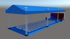 户外活动现场篷房舞台su模型