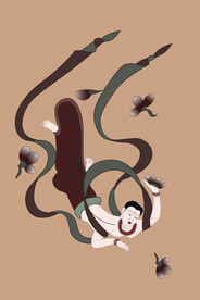 敦煌莫高窟203窟初唐献花飞天