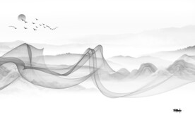 线条中式简约新画 山水分层画