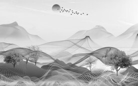 高档 中式简约新画 山水分层画