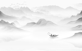 别墅山水简约新画 文件分层画