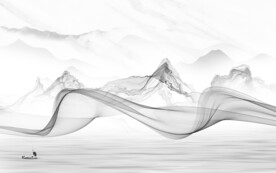 新中式山水简约新画 文件分层画