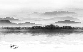 高端山水简约新画 文件分层画