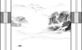 新上架山水简约新画 文件分层画