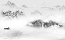 现代 山水简约新画 文件分层画