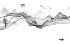 新中式新山水意境画 文件分层画