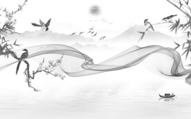 高雅新山水意境画 文件分层画