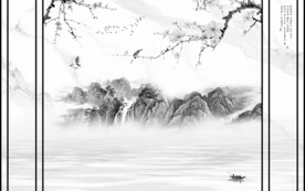 框画新爆款山水画 文件分层画