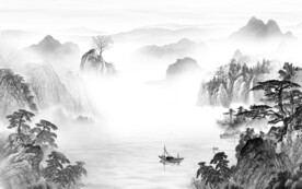 国画新中式山水图 文件分层画