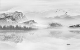 意境新中式山水图 文件分层画