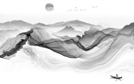 最新中式山水图 文件分层画