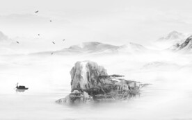 高雅高清新山水画 文件分层画