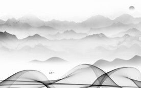 中国风高清山水画 文件分层画 