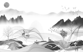 人气高清山水画 文件分层画 