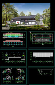 仿古建老人活动中心施工图
