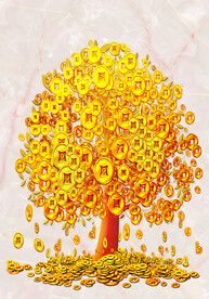 发财树 装饰画 晶瓷画