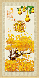 发财树 装饰画 晶瓷画