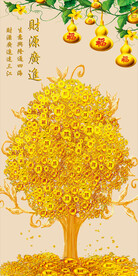 发财树 装饰画 晶瓷画