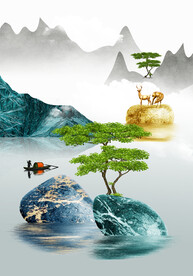 装饰画 晶瓷画 新中式