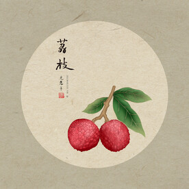 手绘荔枝