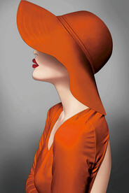 帽子 美女 装饰画 晶瓷画