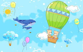 儿童房卡通背景画