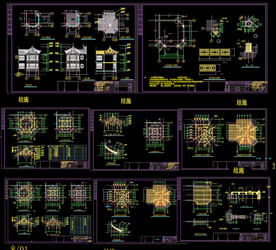 八角观景阁建筑结构图纸