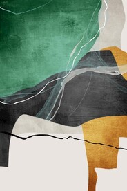 北欧风抽象金色水墨油画装饰画