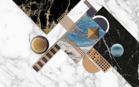 现代抽象几何大理石电视背景墙