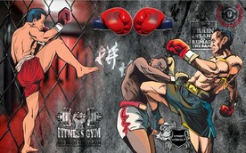 复古拳击格斗健身房背景墙壁画