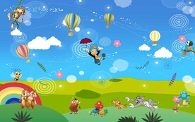 卡通儿童房背景墙画