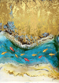 高端抽象九鱼图玄关