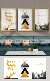 抽象麋鹿装饰画