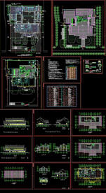 三层仿古图书馆建筑施工图