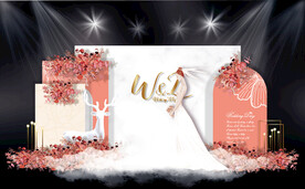 珊瑚橘婚礼效果图