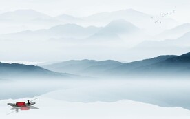 现代意境中式山水 文件分层 