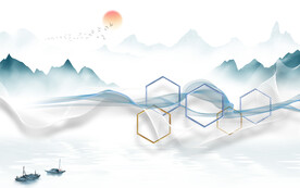 意境中式新山水画 文件分层画