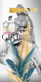 时尚美女抽象羽毛玄关装饰画