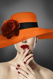 爱马仕橙色人物装饰画