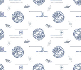 数码印花民族风龙腾