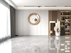 现代极简轻奢客厅空场景