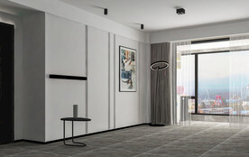 现代极简轻奢客厅空场景