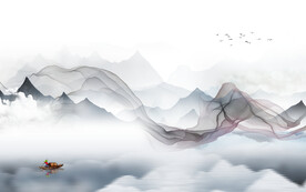 新上架现代中式山水 文件分层 