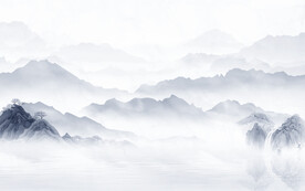 爆款高清新山水画 文件分层画